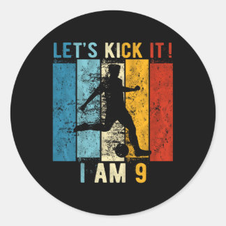 Kids 9th Birthday Boy Soccer 9 Year Old Birthday B Classic Round Sticker