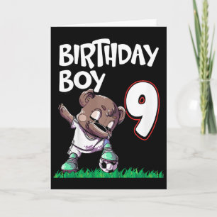 Kids 9th Birthday Boy Soccer Card