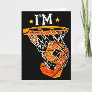 Kids 9th Birthday Bysketbyll Im 9 Boy Girl 6th Bi Card