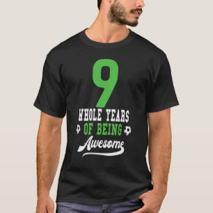 Kids 9th Birthday For Girls Boys Soccer T-Shirt