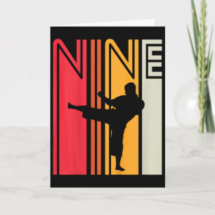 Kids 9th Birthday Gift Karate Retro Taekwondo Mart Card