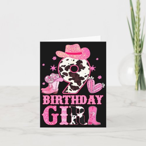 Kids 9th Birthday Girl Rodeo Western Cowgirl Birth