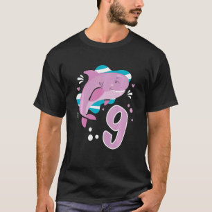 Kids 9th Birthday Girls Shark 9 years Old Ocean Sh T-Shirt
