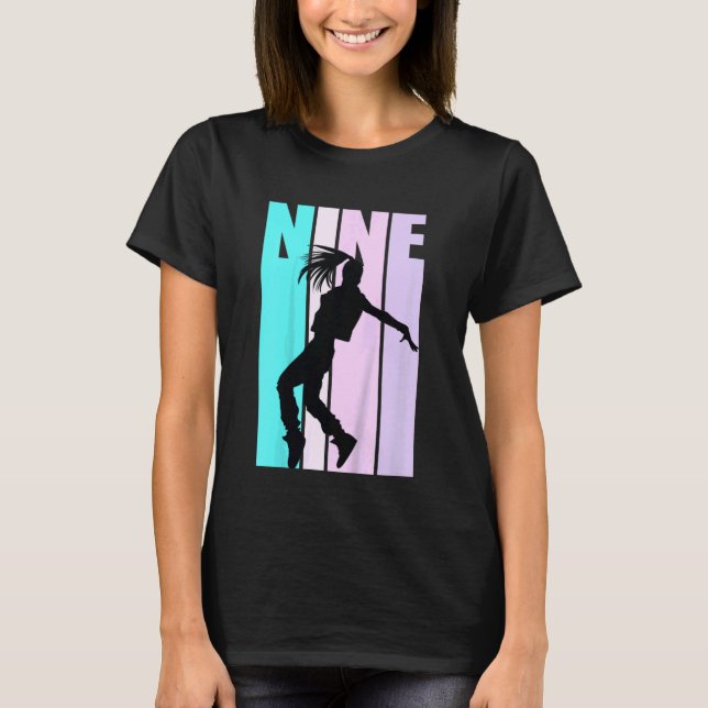 Kids 9th Dance Birthday for Girls Hiphop Dancer Br T-Shirt (Front)