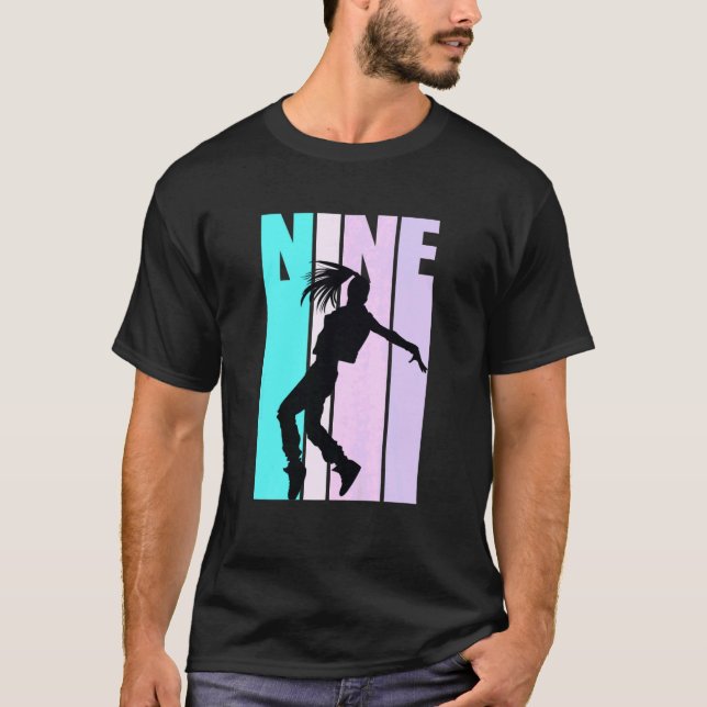 Kids 9th Dance Birthday for Girls Hiphop Dancer Br T-Shirt (Front)