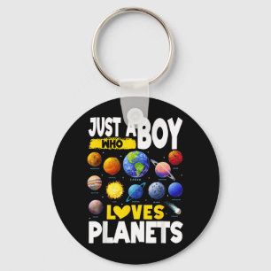 Kids a Boy Who Loves Planets Solar Space Science Keychain