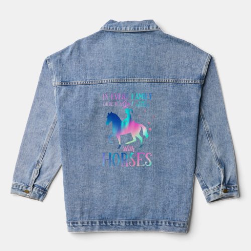 Kids A Girl Who Obsessed With Horses Horse Baby Fa Denim Jacket