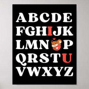 Kids Abc I Love You Kids Squirrel Valentine's Day  Poster