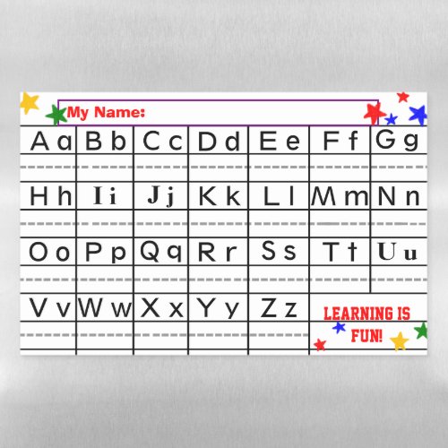 Kids ABC Letters Activity Magnetic Dry Erase Sheet
