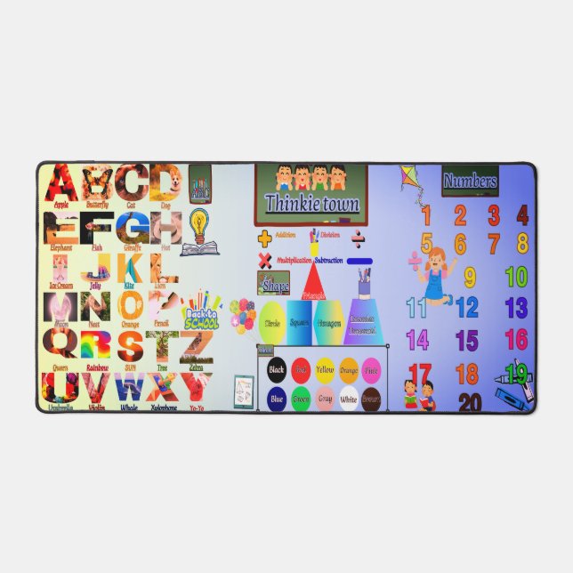 Kids ABC Numbers Shapes Colors Mat Fun Education (Front)