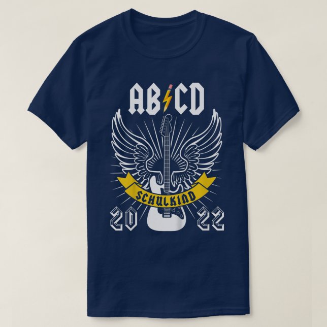 Kids ABCD Rocker Music Guitar School Child 2022 Bo T-Shirt (Design Front)