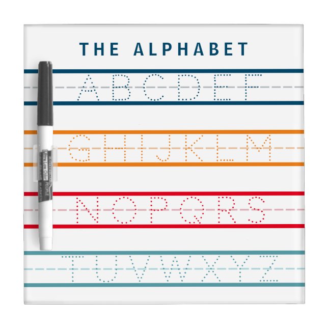 Kids ABCs Alphabet Tracing Writing Practice Chart Dry Erase Board (Front)