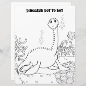 Kids Activity Cute Dinosaur Alphabetic Dot To Dot (Front/Back)