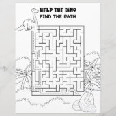 Kids Activity Cute Dinosaur Maze Fun Puzzle (Back)