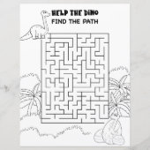 Kids Activity Cute Dinosaur Maze Fun Puzzle (Front)