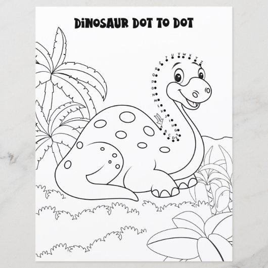 Kids Activity Dinosaur Alphabetic Dot To Dot (Front)