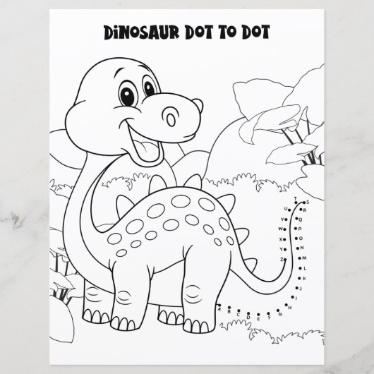 Kids Activity Dinosaur Dot To Dot By Alphabet (Front)