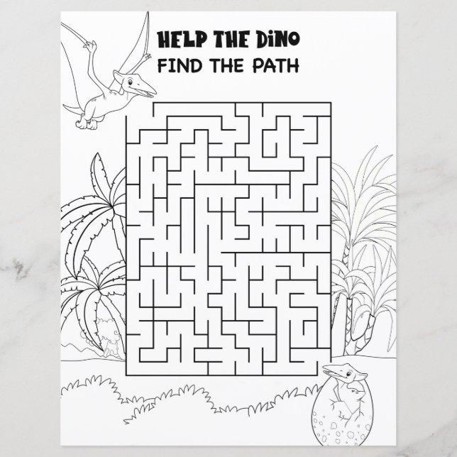 Kids Activity Dinosaur Maze Fun Puzzle (Front)