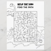 Kids Activity Long Neck Dinosaur Maze Fun Puzzle (Back)