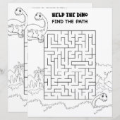 Kids Activity Long Neck Dinosaur Maze Fun Puzzle (Front/Back)