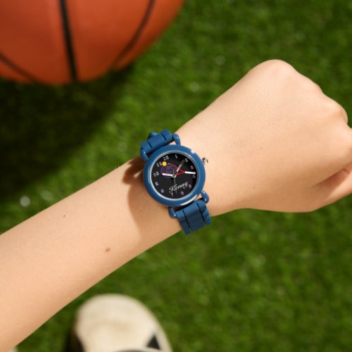 Kids Adjustable Bezel Stainless Tennis purple Watch