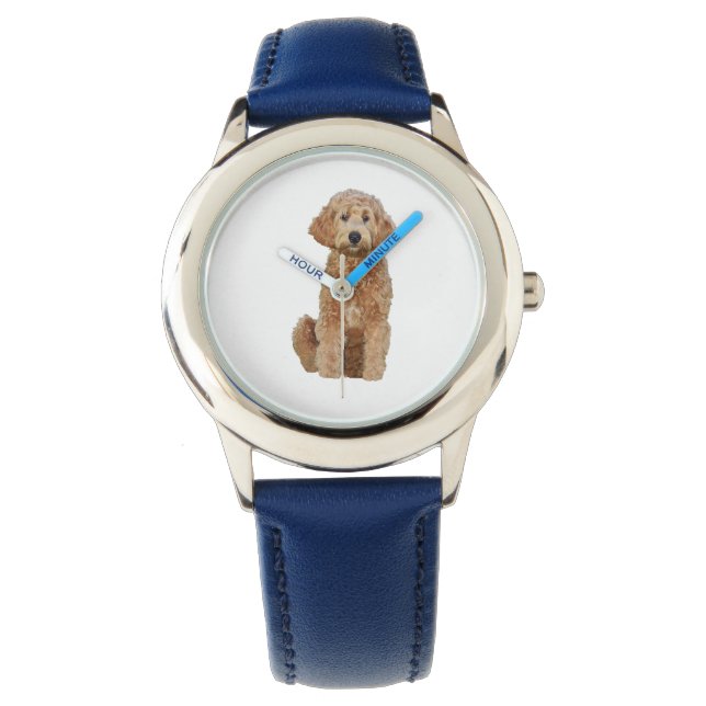 Kid's Adjustable Blue Numbered Watch of dog (Front)