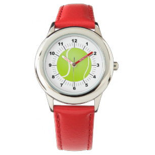 Kid's Adjustable Tennis Ball Red Numbere Watch