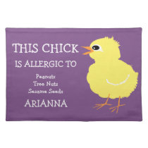 Kids Adorable Personalized Chick Food Allergy Placemat