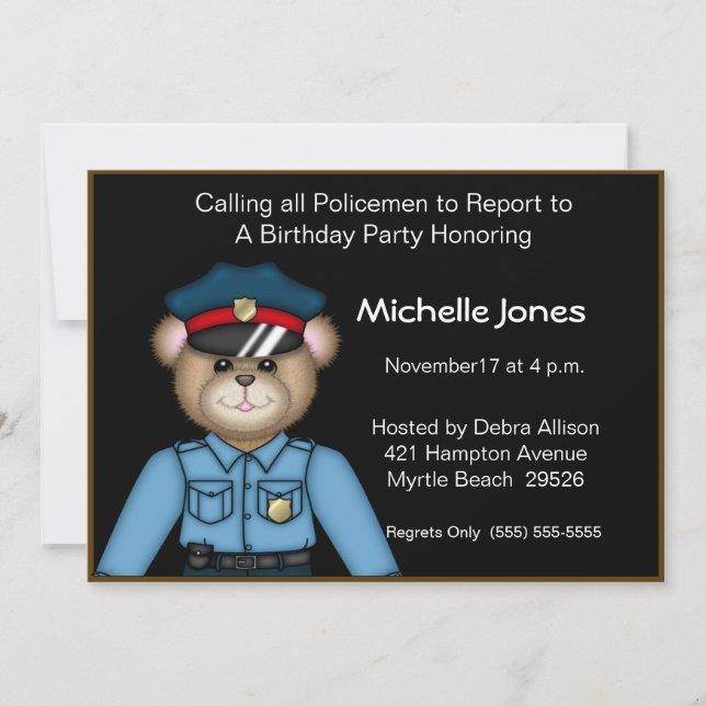 Kids/Adult Policeman Invitations (Front)