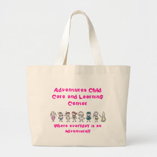 kids, Adventures Child Care and Le... - Customized Large Tote Bag