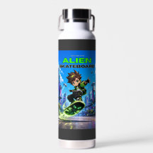 Kids Adventures on an Alien Skateboard Graphic T-S