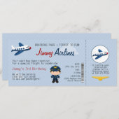 Kids Airline Ticket Birthday Party Invitation (Front/Back)
