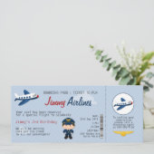 Kids Airline Ticket Birthday Party Invitation (Standing Front)