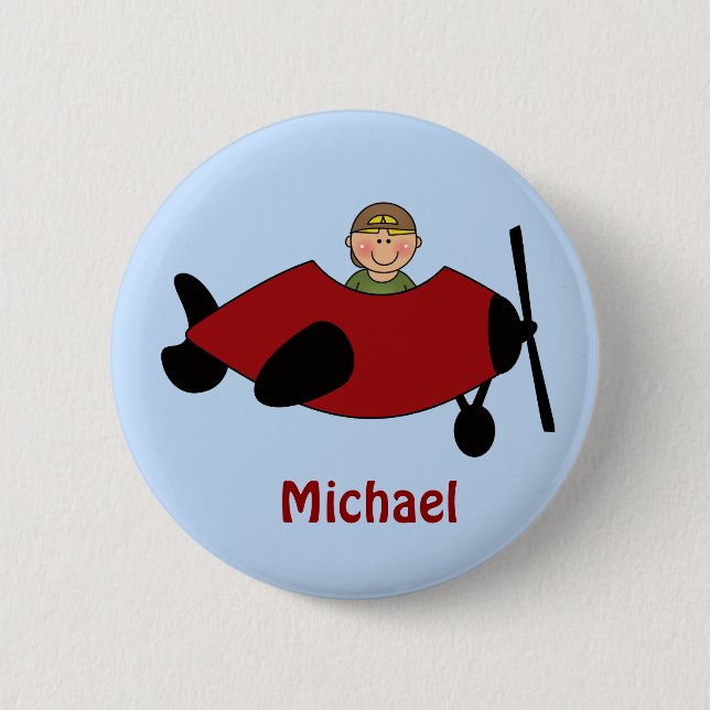 Kids Airplane Favor Button (Front)