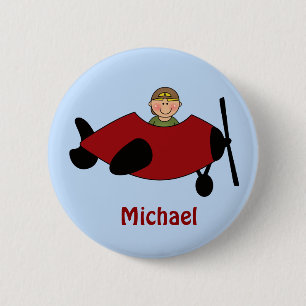 Kids Airplane Favor Button