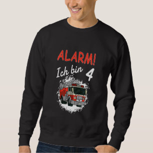 Kids Alarm I'm 4 Fire Brigade Child Children Cool  Sweatshirt