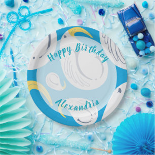 Kids Albatross Birthday - Ocean Theme Table Decor Paper Plates
