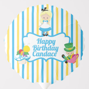 Kids Alice in Wonderland Birthday Cute Custom Balloon