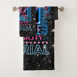 Kids All About Gymnastics Typography Bath Towel Set