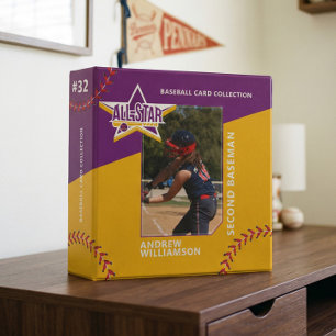 Kids All Star Custom Baseball Photo Baseball Card 3 Ring Binder