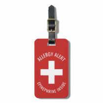 Kids Allergy Alert Epinephrine Inside Emergency Luggage Tag