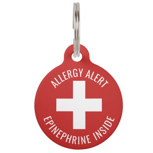 Kids Allergy Alert Epinephrine Inside Emergency Pet ID Tag