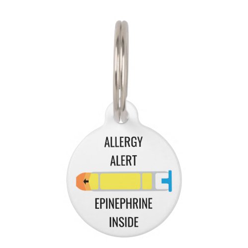 Kids Allergy Alert Epinephrine Inside Emergency Pet ID Tag