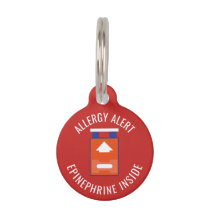 Kids Allergy Alert Epinephrine Inside Emergency Pet Name Tag