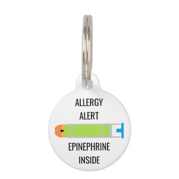 Kids Allergy Alert Epinephrine Inside Emergency Pet Tag by LilAllergyAdvocates at Zazzle