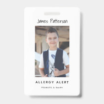 Kids Allergy Alert ICOE Custom Photo Warning Badge