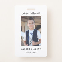 Kids Allergy Alert ICOE Custom Photo Warning Badge