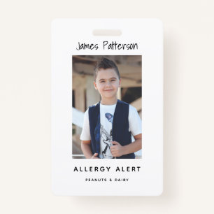 Kids Allergy Alert ICOE Custom Photo Warning Badge