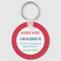 Kids Allergy Alert Personalized Allergic To Keychain