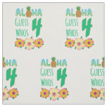 Kids Aloha Tropical Luau 4 Years Old Birthday Fabric